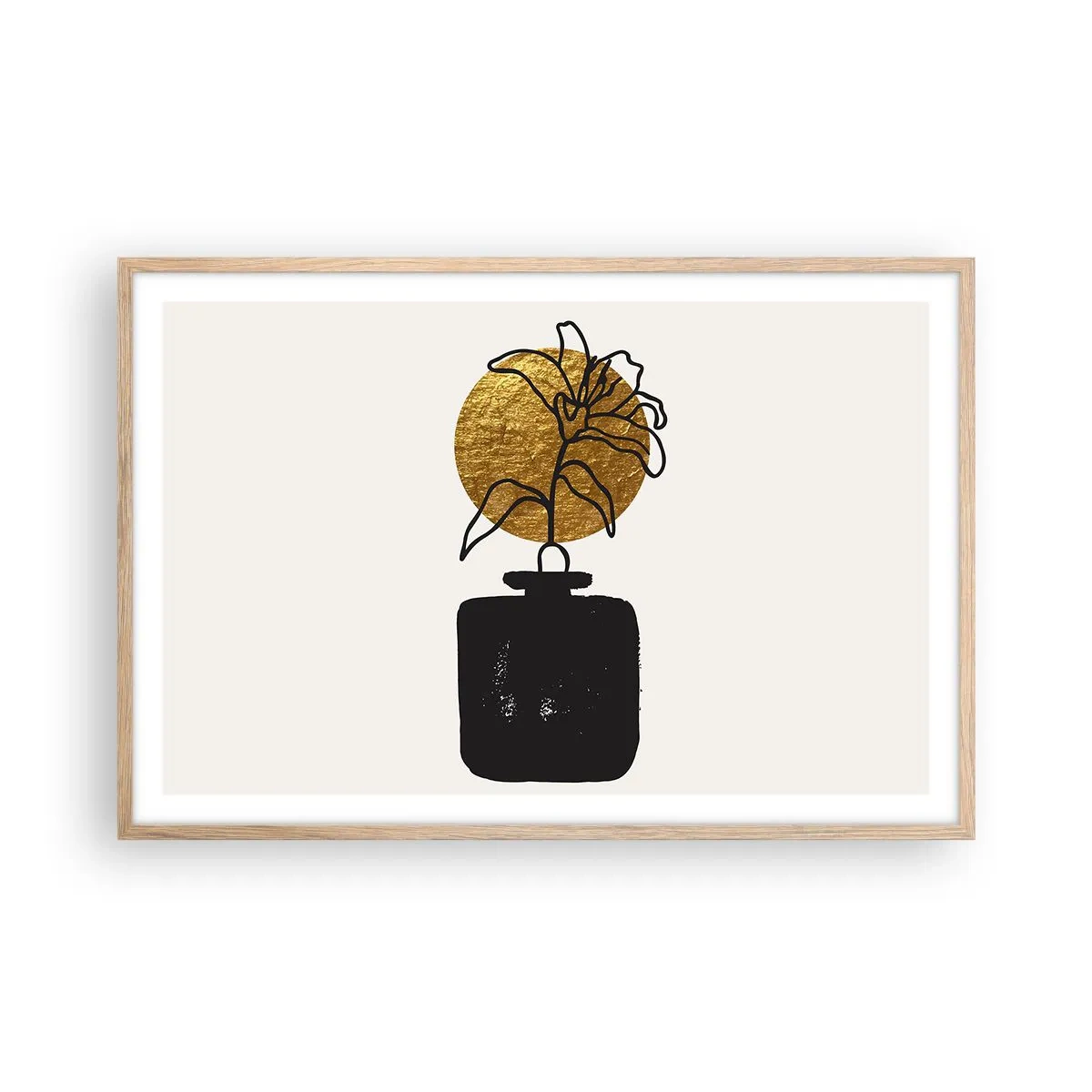 Poster în ramă de stejar deschis - Cât cântărește aurul? - 91x61 cm