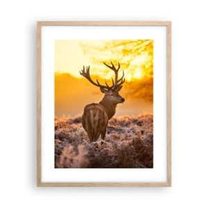 Poster în ramă de stejar deschis - Regele pădurii de toamnă - 40x50 cm
