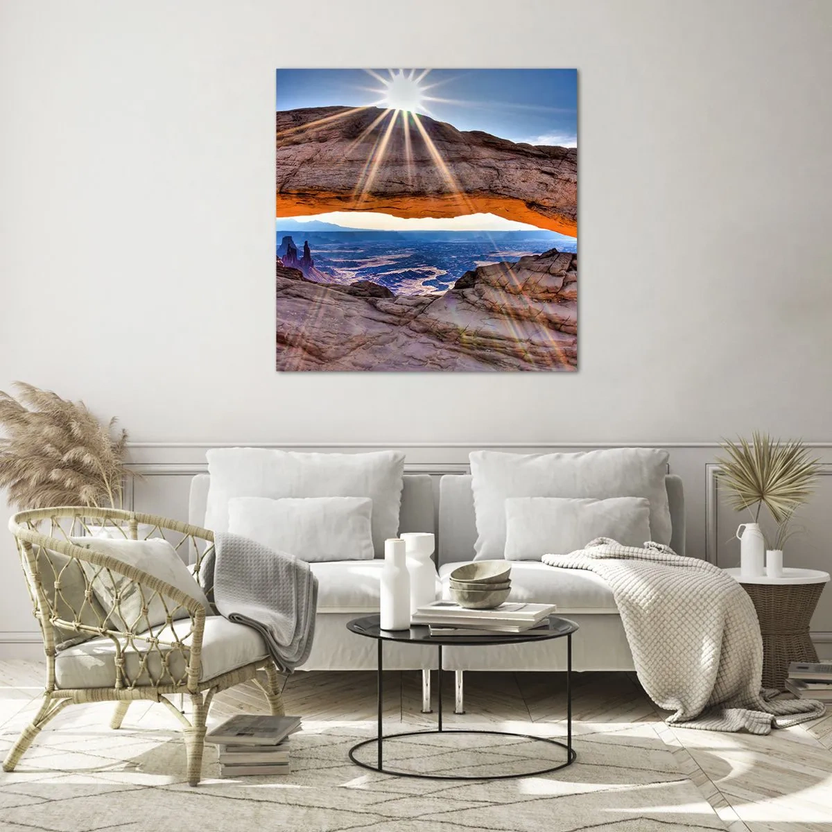 Tablou pe sticlă - Prin poarta de piatră - 40x40 cm