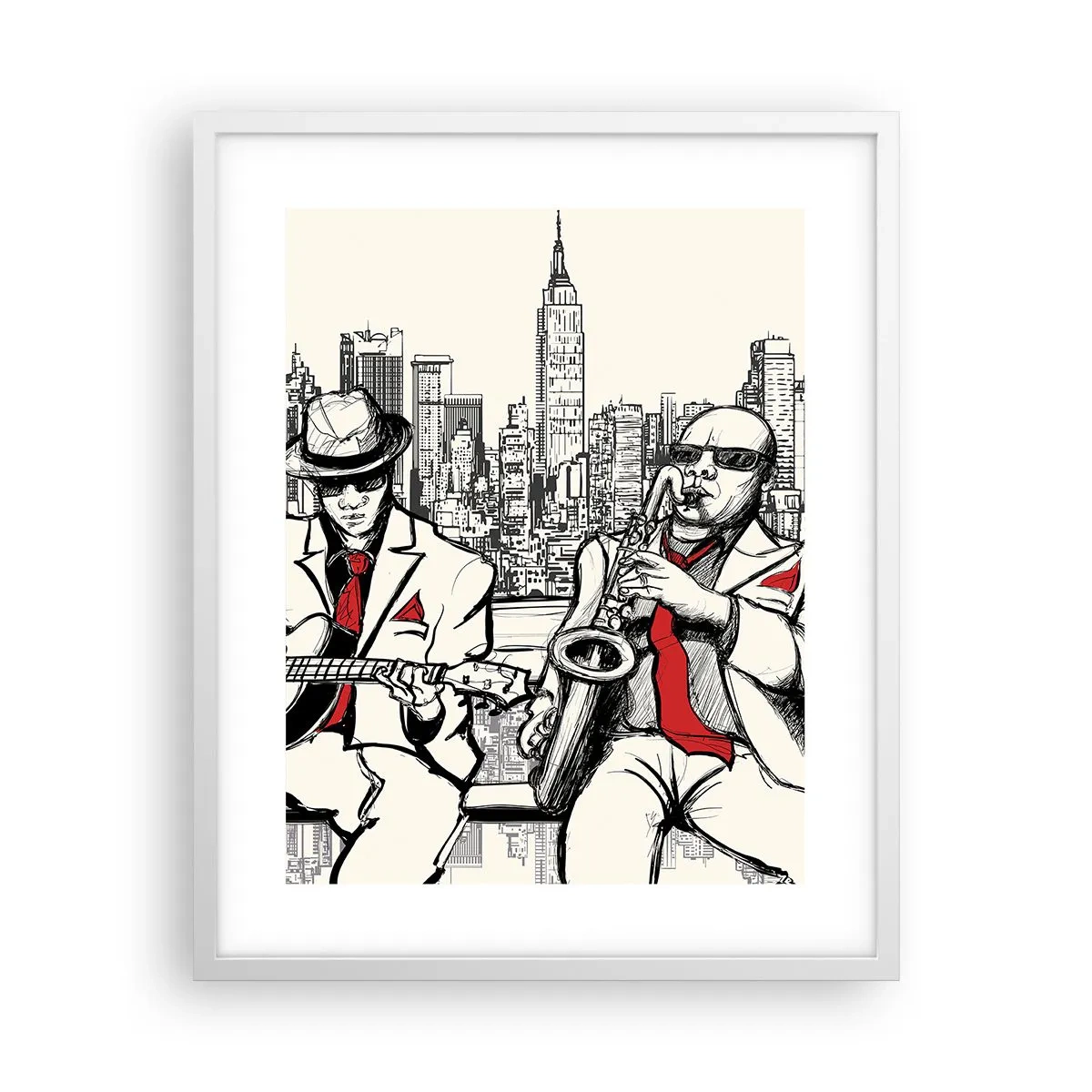 Poster în ramă albă - Improvizație la New York - 40x50 cm