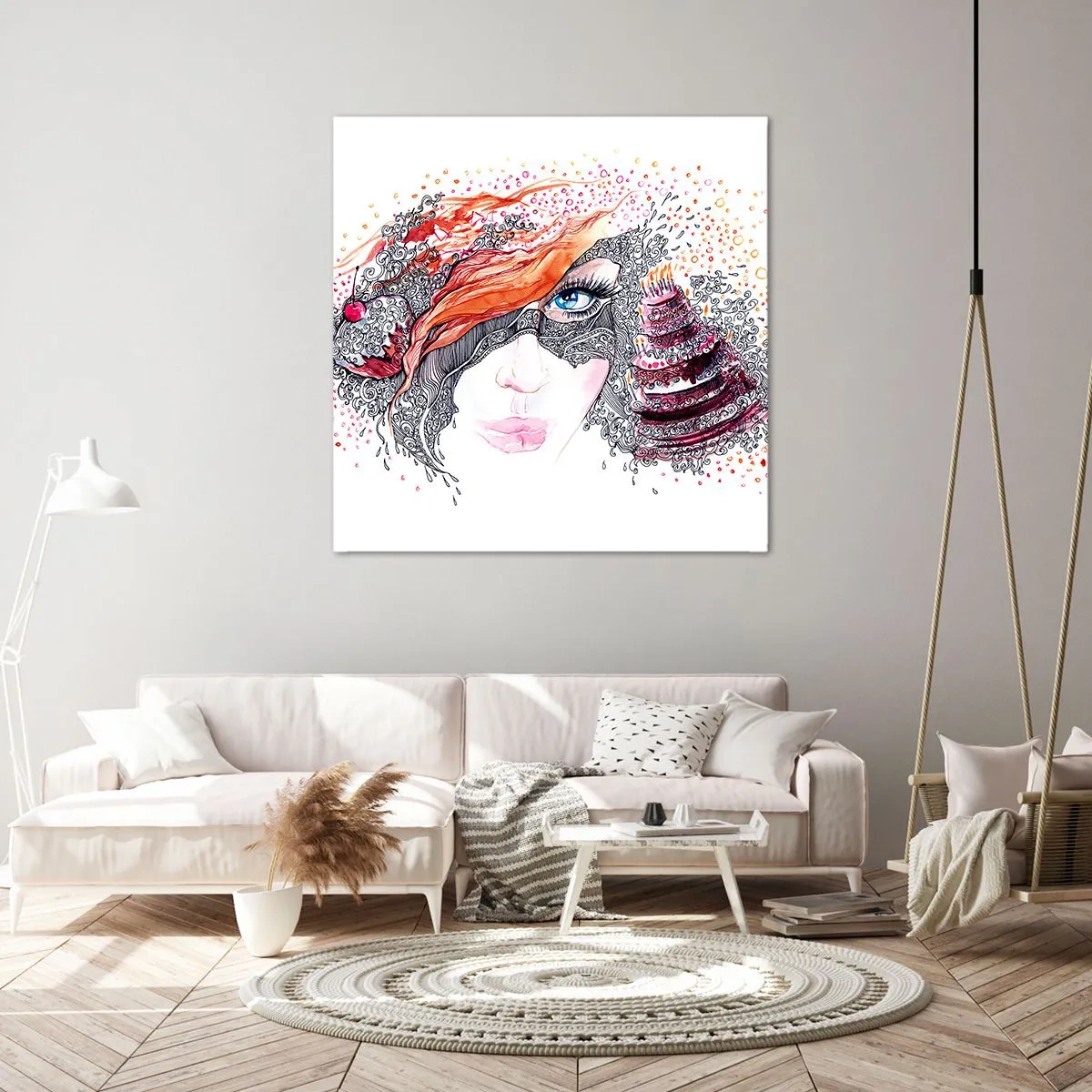 Tablou pe pânză - Cu ea fiecare zi e o sărbătoare - 70x70 cm