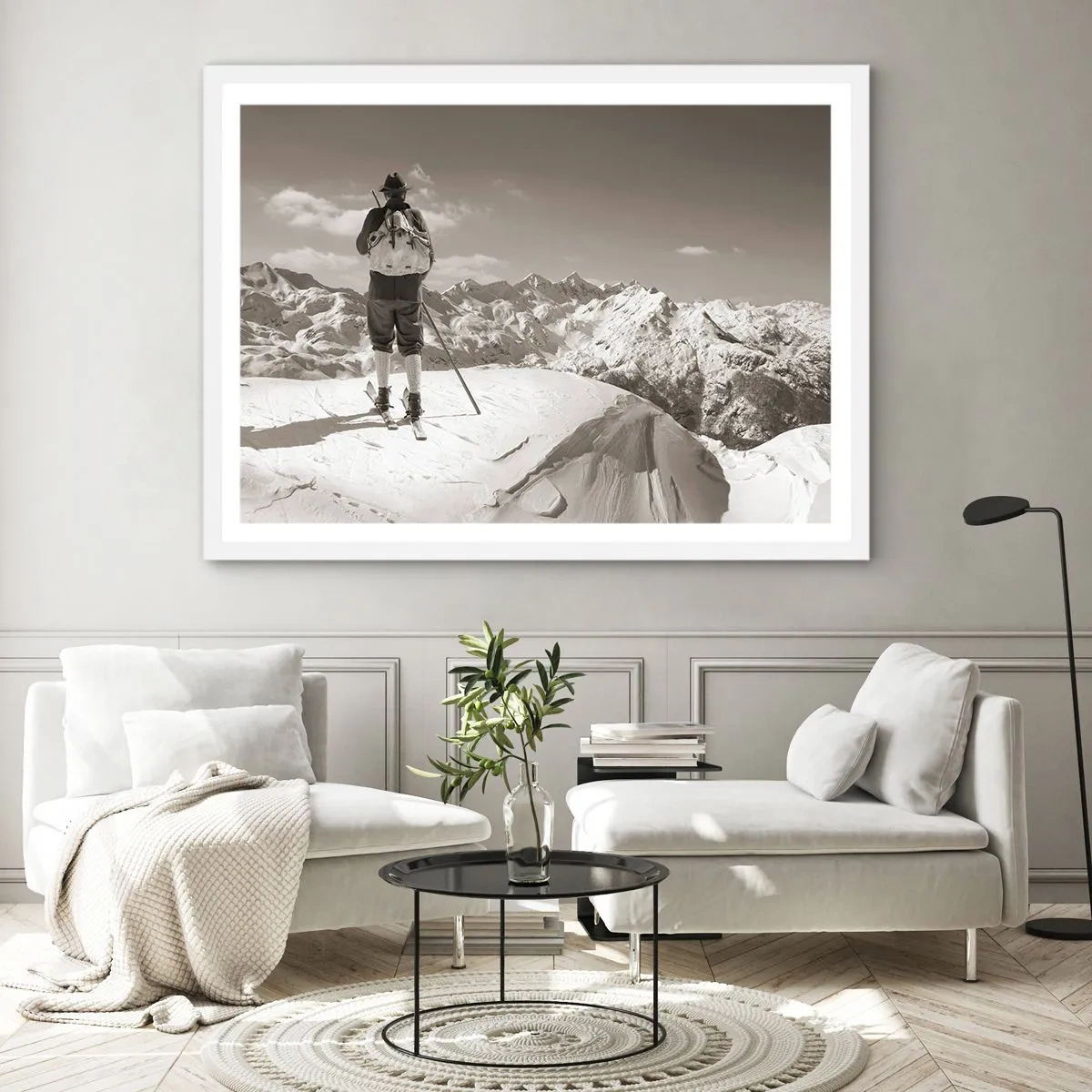 Poster în ramă albă - Și munții sunt la fel - 70x50 cm
