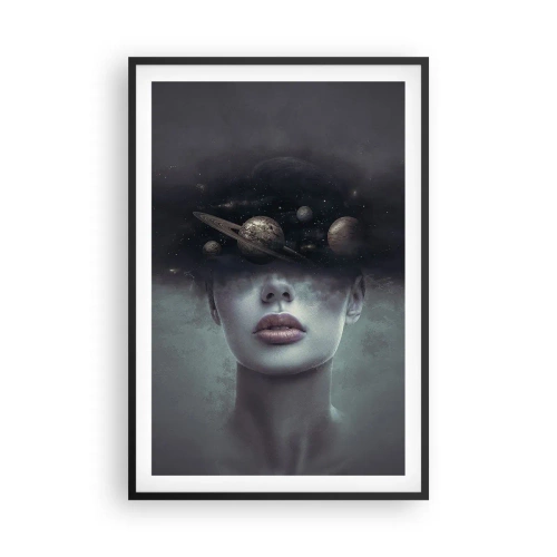 Poster în ramă neagră - Și planetele o iau razna... - 61x91 cm