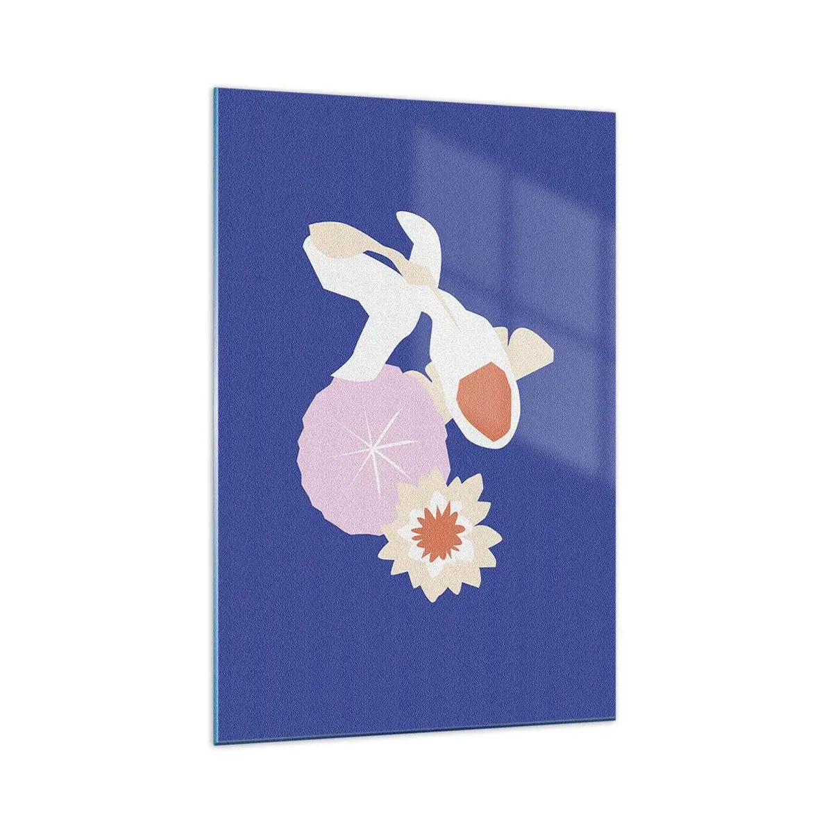 Tablou pe sticlă - Compoziție de flori și muguri - 70x100 cm