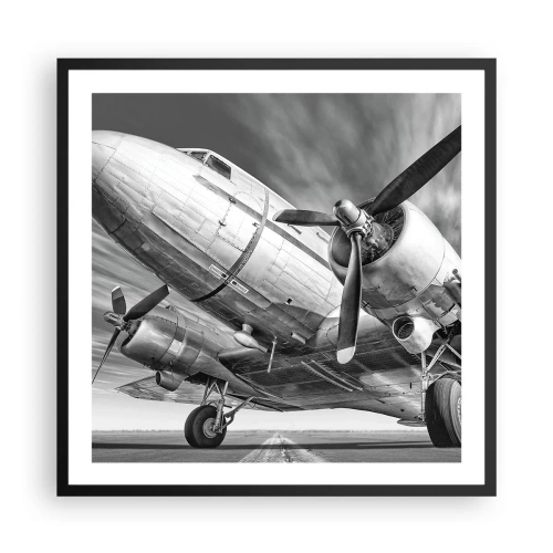Poster în ramă neagră - Întotdeauna gata de zbor - 60x60 cm