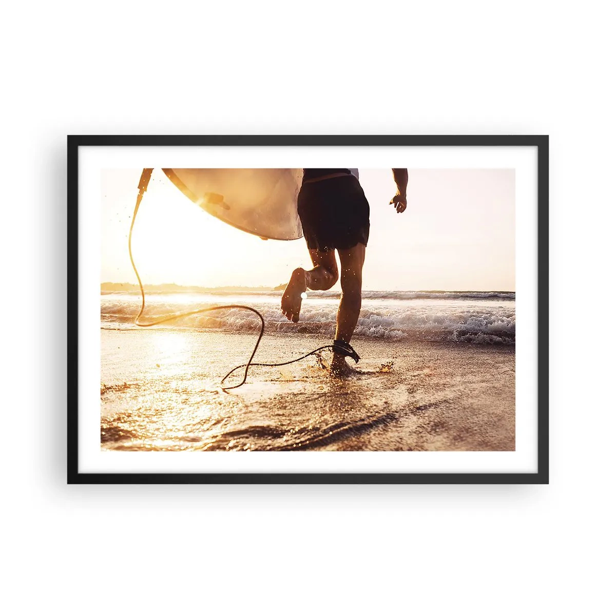 Poster în ramă neagră - Pentru a întâmpina valul - 70x50 cm