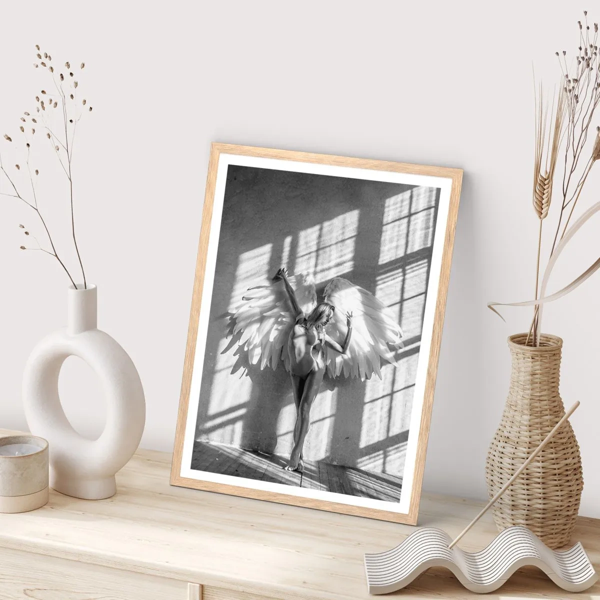 Poster în ramă de stejar deschis - Direct din cer - 70x100 cm