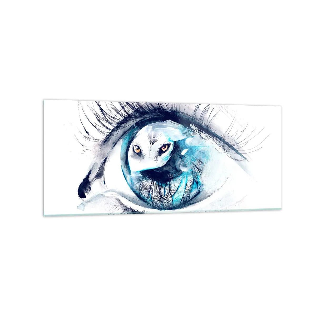Tablou pe sticlă - Ochi în ochi cu sălbăticia - 120x50 cm