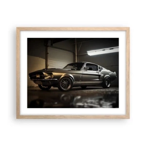 Poster în ramă de stejar deschis - Înapoi în trecut - 50x40 cm