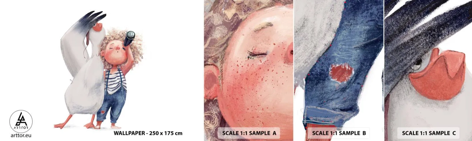 Mostră tapet autocolant Deluxe Sticker - Un plan pentru o călătorie minunată - Pentru copii, Prietenie, Fată - 100x30 cm