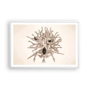 Poster în ramă albă - Înflorirea în dans - 91x61 cm