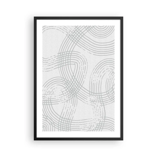 Poster în ramă neagră - O compoziție minimalistă de linii abstracte pe un fundal deschis. - 50x70cm - Nu există o cale ușoară - Decorațiune modernă pentru perete pentru living și dormitor ARTTOR