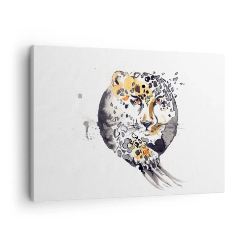 Tablou pe pânză Canvas - Pictură artistică în acuarelă cu motiv de ghepard - 70x50cm - Frumusețe prădătoare - Decorațiune modernă pentru perete pentru living și dormitor ARTTOR