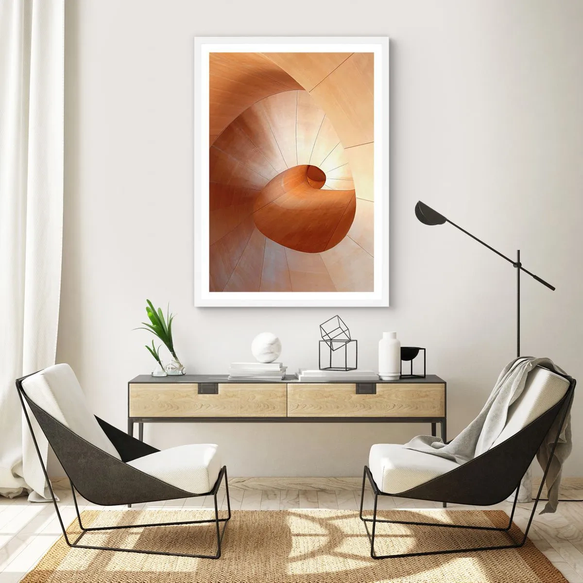 Poster în ramă albă - Serpentină arhitecturală - 61x91 cm