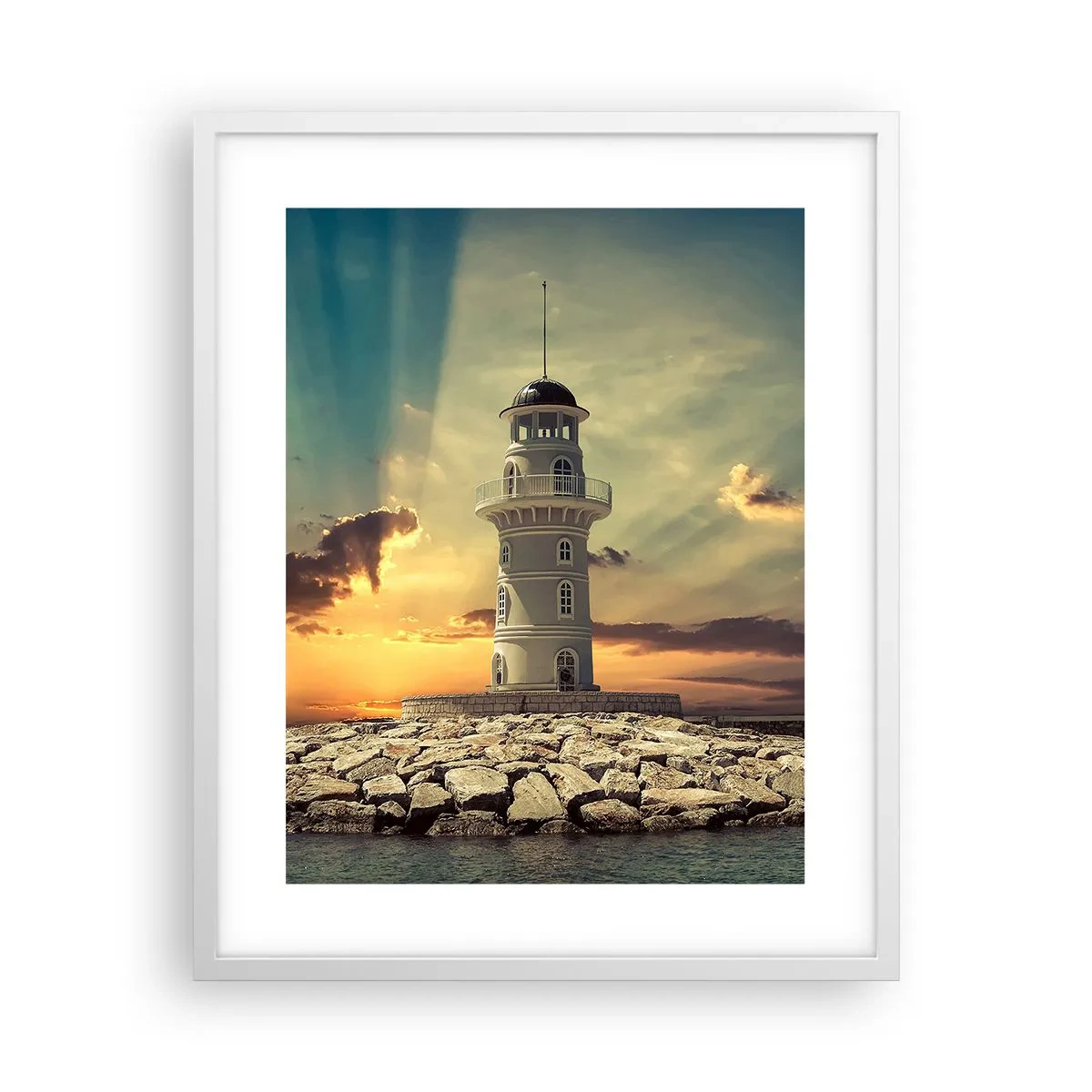 Poster în ramă albă - Lumină - Bunătate - Frumusețe - 40x50 cm