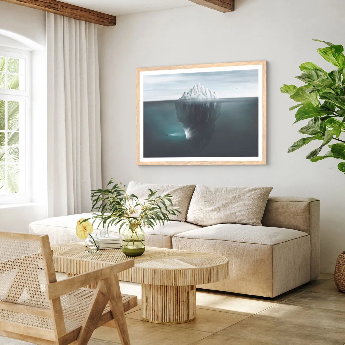 Poster în ramă de stejar deschis - Un mister subacvatic - 50x40 cm