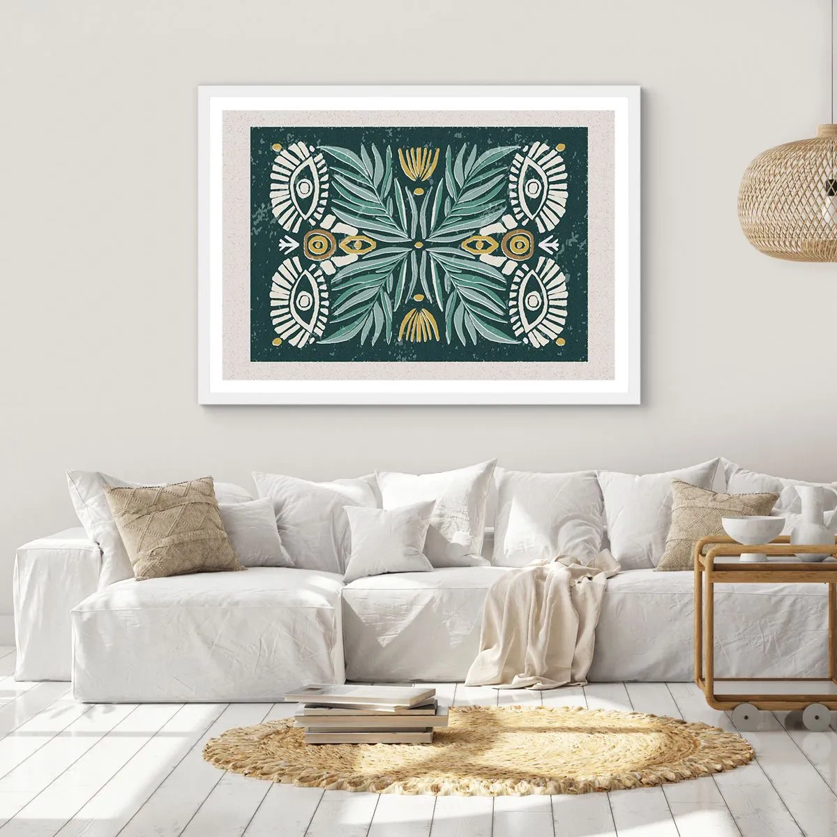 Poster în ramă albă - Ca un decupaj folcloric - 91x61 cm