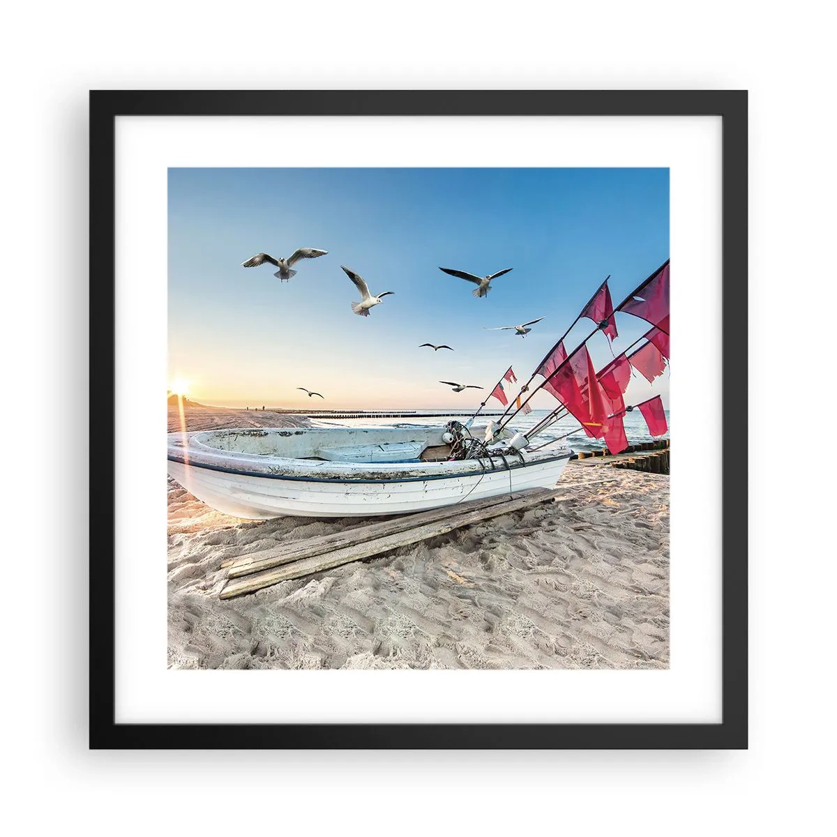 Poster în ramă neagră - O odihnă binemeritată - 40x40 cm