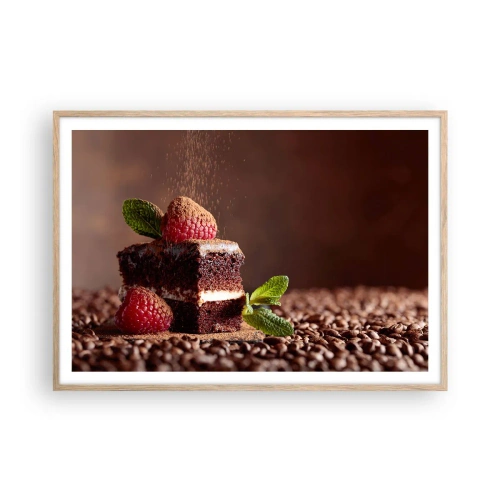 Poster în ramă de stejar deschis - Viața este dulce - 100x70 cm