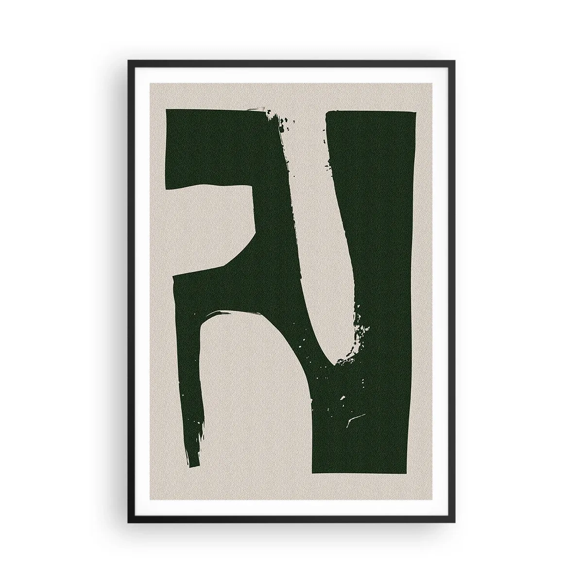 Poster în ramă neagră - Golfuri de alb - 70x100 cm