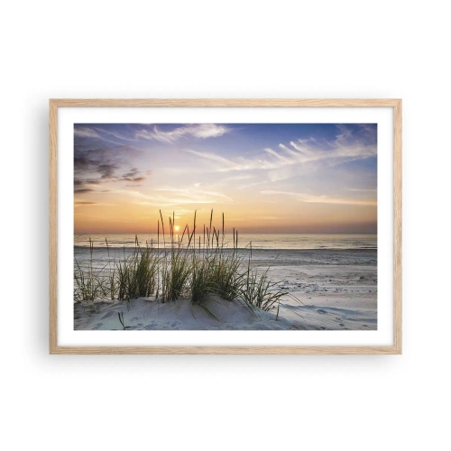 Poster în ramă de stejar deschis - Privește, gândește, simte - 70x50 cm