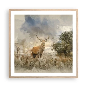 Poster în ramă de stejar deschis - Demnitate - putere - măreție - 60x60 cm