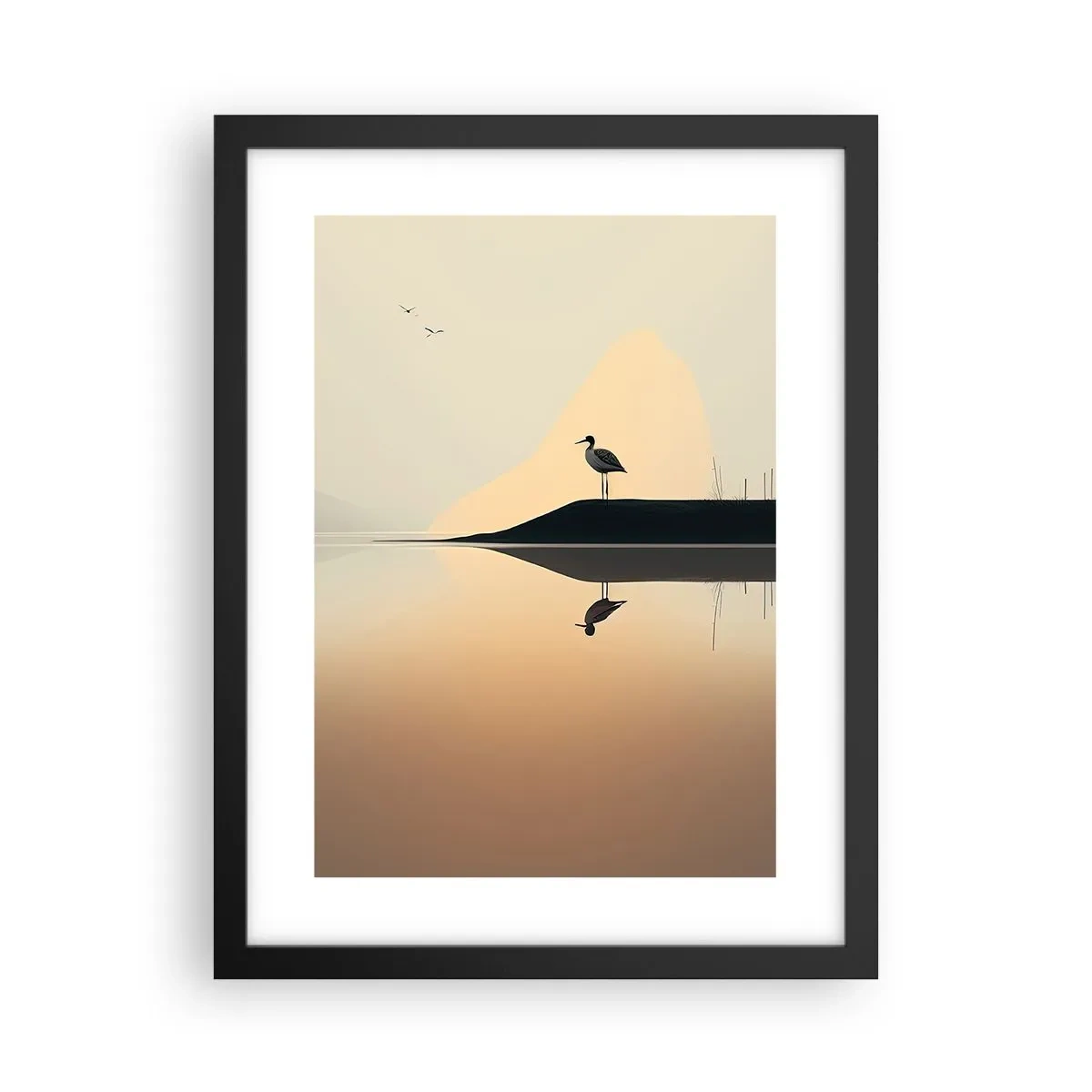 Poster în ramă neagră - Domn pe lac - 30x40 cm