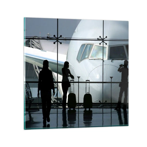 Tablou pe sticlă - Vis a vis la aeroport - 30x30 cm