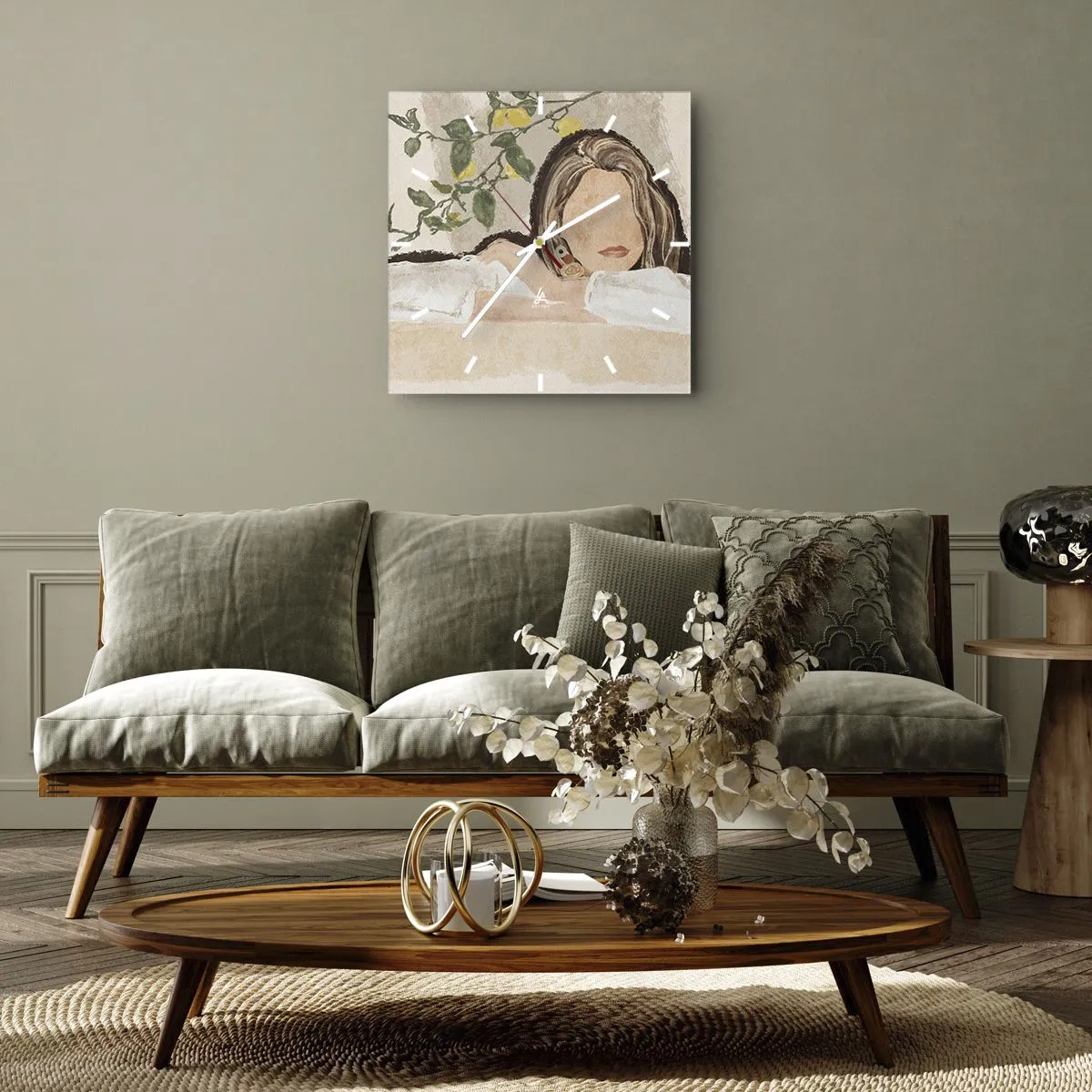 Ceas de perete - Ceas pe sticlă - Frumusețea sudului - 30x30 cm