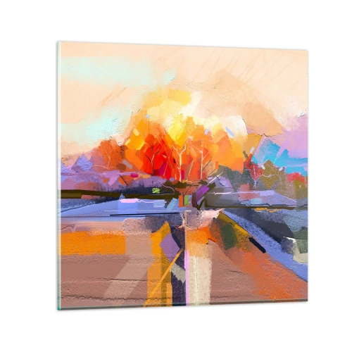 Tablou pe sticlă - A devenit toamnă - 30x30 cm