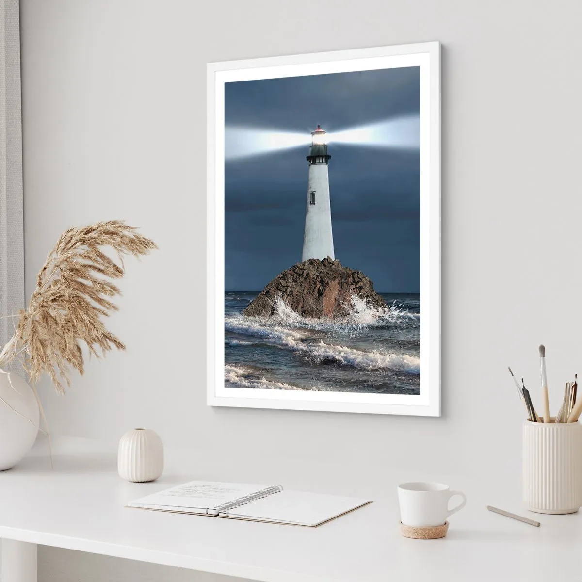 Poster în ramă albă - Aici... aici...! - 30x40 cm