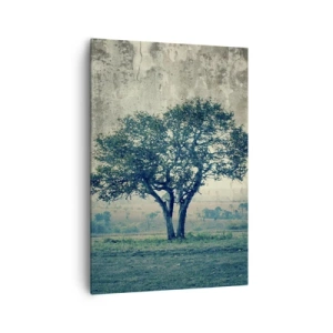 Tablou pe pânză - Un măr pe o pajiște albastră? - 70x100 cm