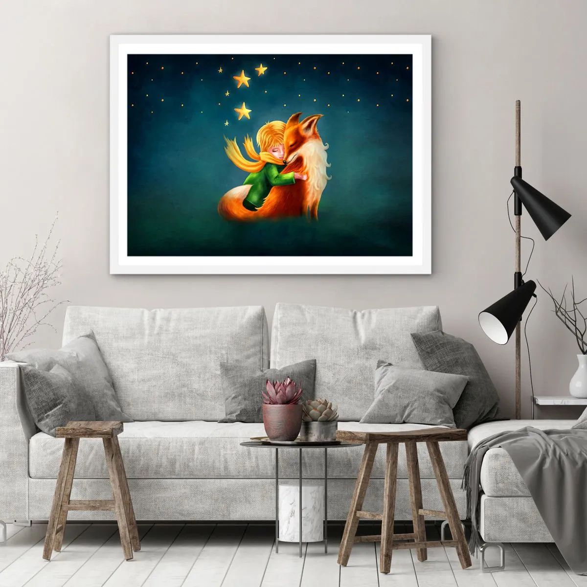 Poster în ramă albă - Micul Prinț - 40x30 cm