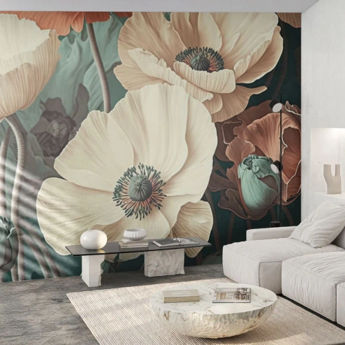 Tapet Premium Sand - Șoapta macilor - Flori, Plante, Pastel - 400x280 cm
