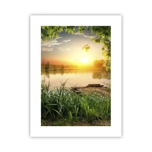 Poster - Peisaj într-un cadru verde - 30x40 cm