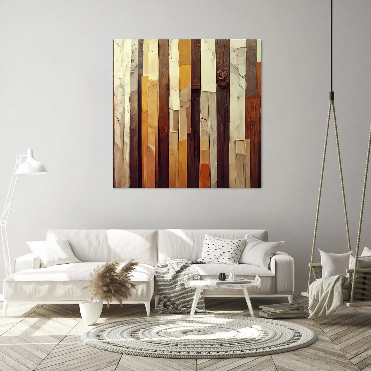 Tablou pe pânză - Imnul copacilor din pădure - 60x60 cm