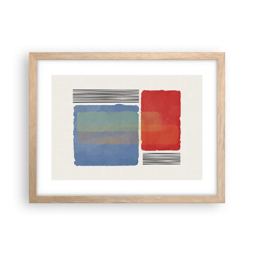 Poster în ramă de stejar deschis - Spiritul și litera geometriei - 40x30 cm