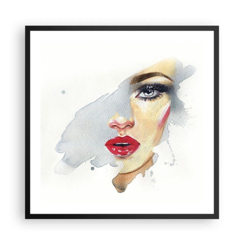 Poster în ramă neagră - Reflecție într-o picătură de apă - 60x60 cm