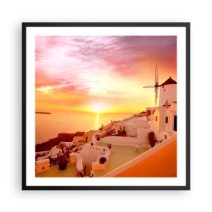 Poster în ramă neagră - Dizolvându-se în alb și auriu - 60x60 cm