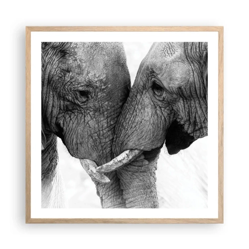 Poster în ramă de stejar deschis - Mărturisire din inimă - 60x60 cm