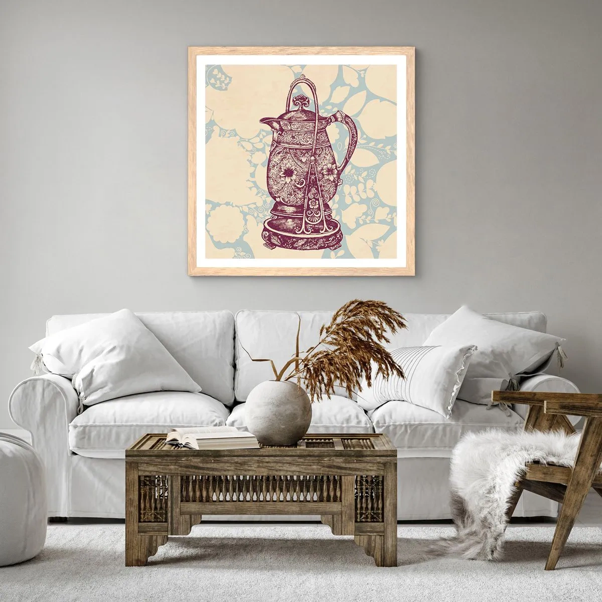 Poster în ramă de stejar deschis - Frumusețea vieții de zi cu zi - 30x30 cm