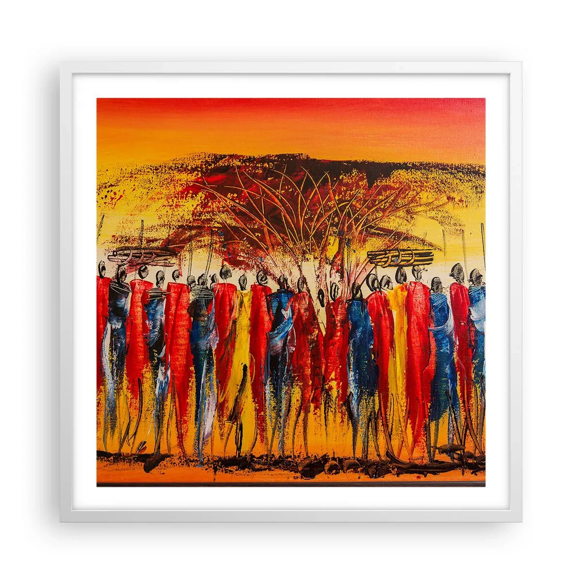 Poster în ramă albă - Acolo, acolo, acolo, acolo se duc - 60x60 cm