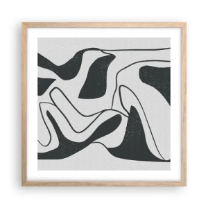 Poster în ramă de stejar deschis - Distracție abstractă în labirint - 50x50 cm