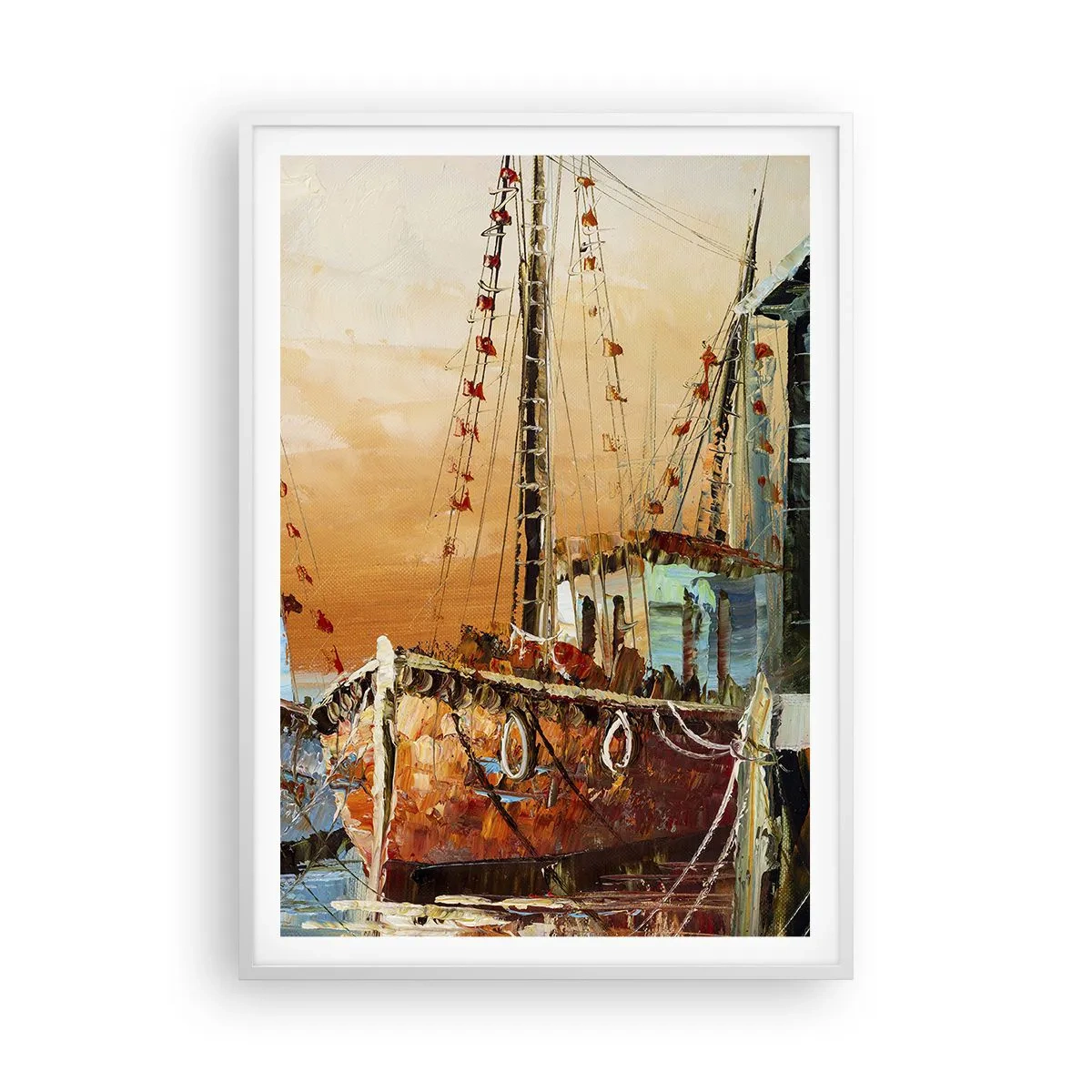 Poster în ramă albă - Întoarcere pașnică - 70x100 cm