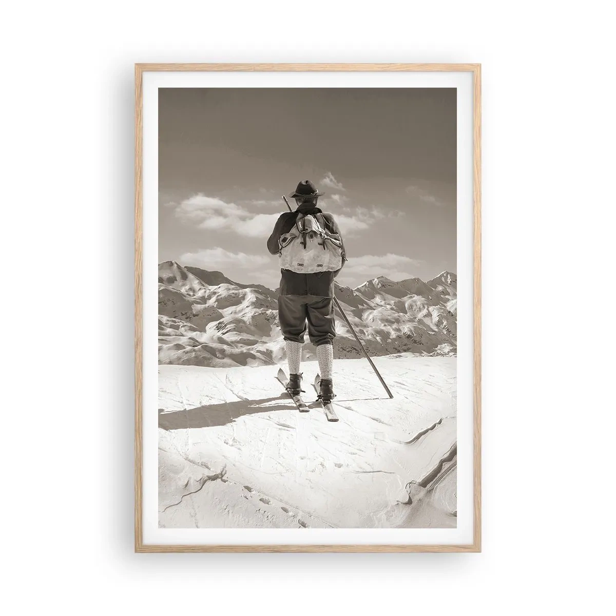 Poster în ramă de stejar deschis - Și munții sunt la fel - 70x100 cm