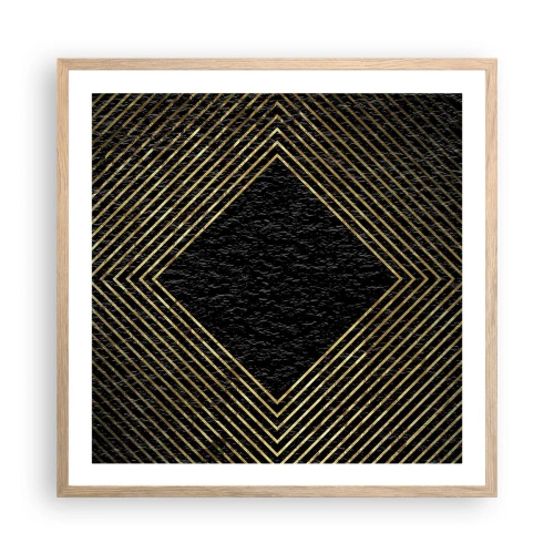 Poster în ramă de stejar deschis - Geometrie în stil glamour - 60x60 cm