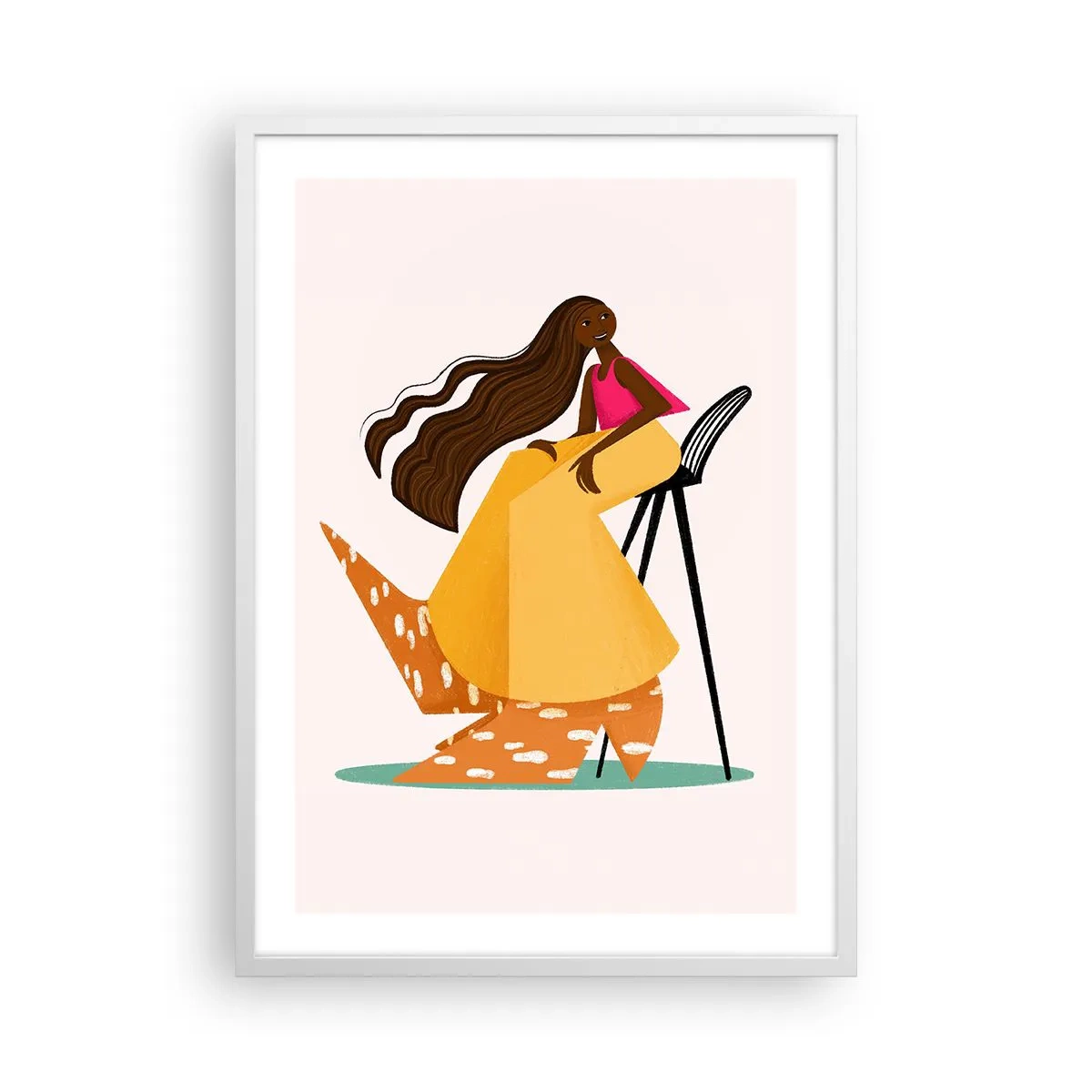 Poster în ramă albă - Moda este distractivă - 50x70 cm