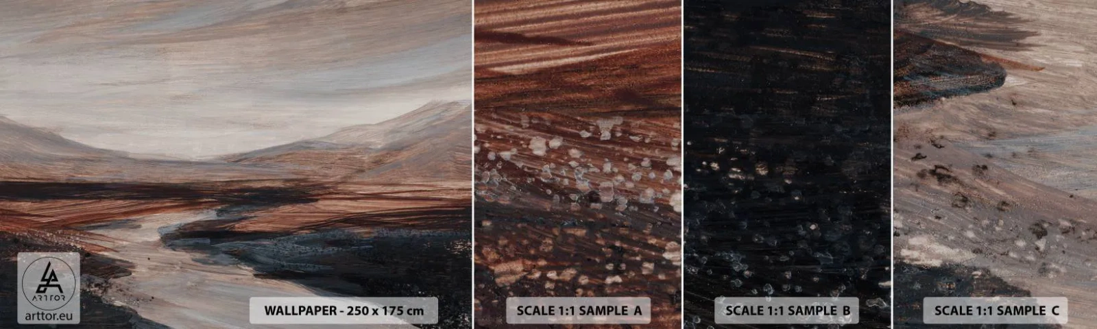 Mostră tapet autocolant Deluxe Sticker -  Valea liniștită - Peisaj, Peisaj, Bucată - 100x30 cm