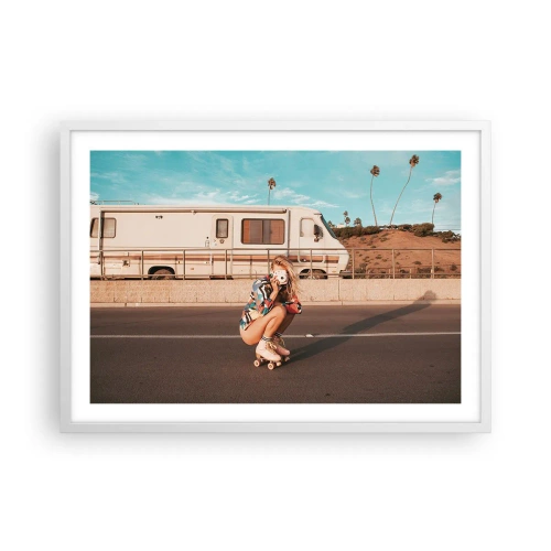 Poster în ramă albă - Zâmbiți, vă rog! - 70x50 cm