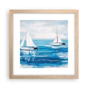 Poster în ramă de stejar deschis - Cu un prieten alături de tine - 30x30 cm